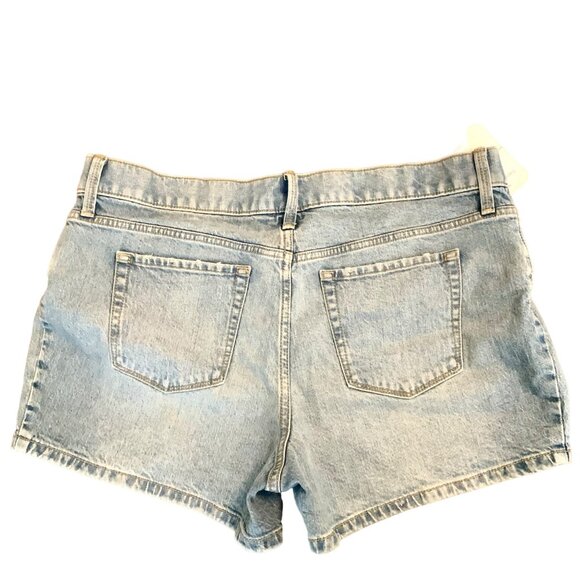 Isabel Maternity Side Panel Midi Maternity Jean Shorts Size 12/31 Under Belly - Picture 6 of 12